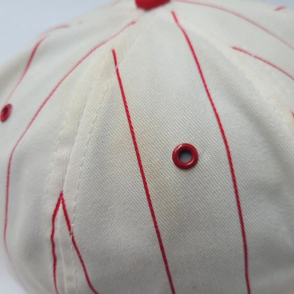 Vintage Case IH Hat Snapback K-Products White Red Pinstripes East Moline‎ Plant